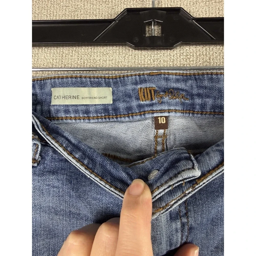 Kut From The Kloth Catherine Boyfriend Denim Shorts Womens 10 Cuffed Hem
